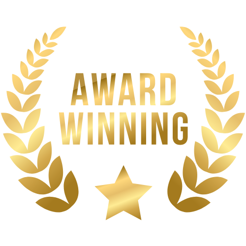Gold laurel wreath award winning badge representing excellence from fence builders Hawkes Bay.